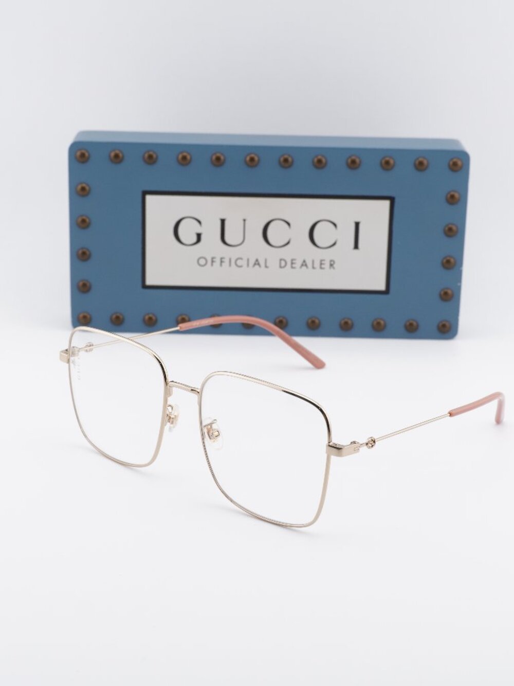 Gucci GG0445O 001 Square Eyeglasses – Gold 56mm